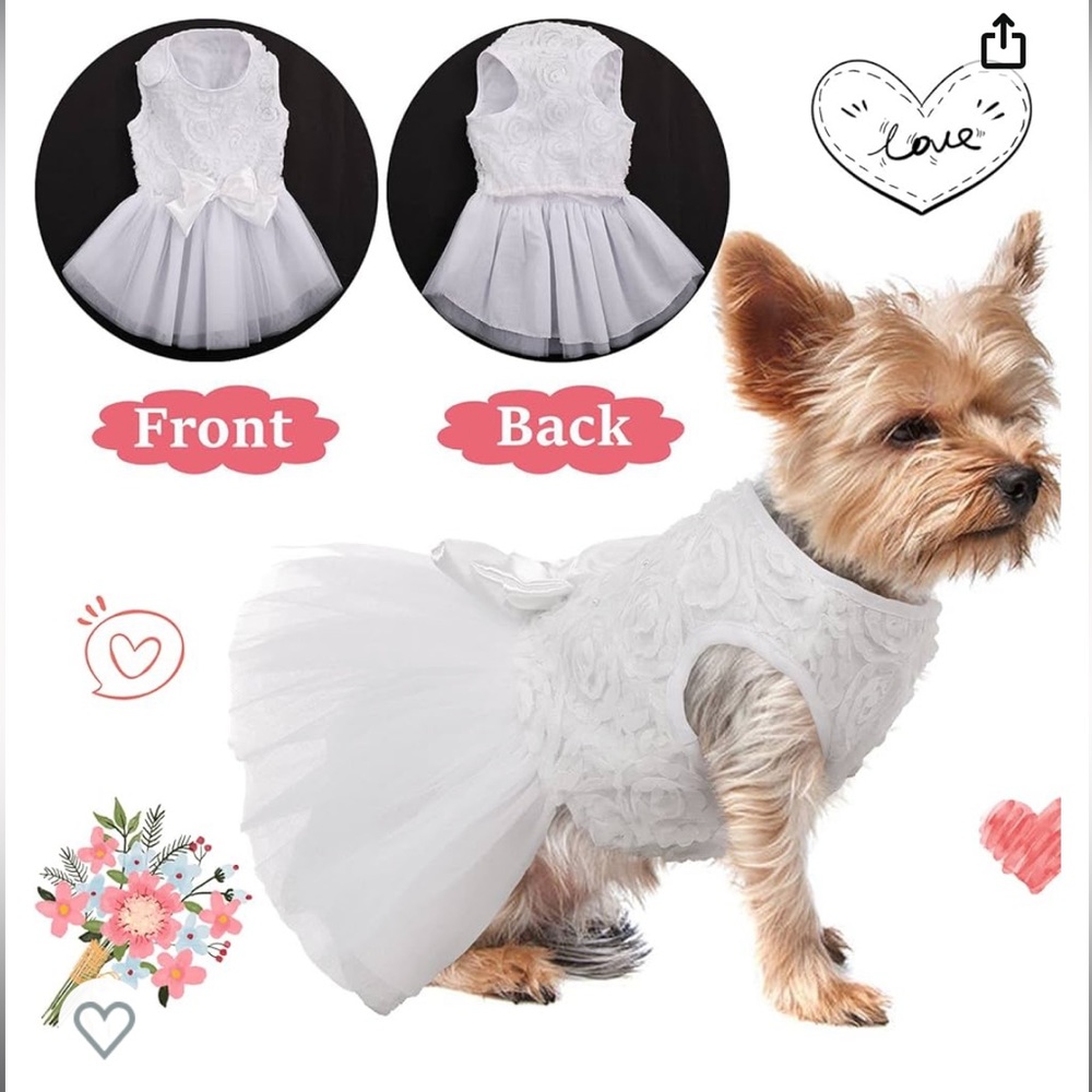 Like New Condition - White Lace Dress for Small Pet
